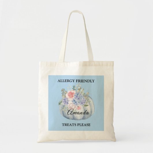 Blauwgroen pompoen Waterverf allergie vriendelijke Tote Bag (Voorkant)