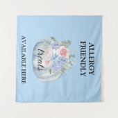 Blauwgroen pompoen Waterverf allergie vriendelijke Wandkleed (Voorkant (horizontaal))