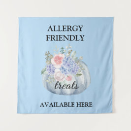 Blauwgroen pompoen Waterverf allergie vriendelijke Wandkleed