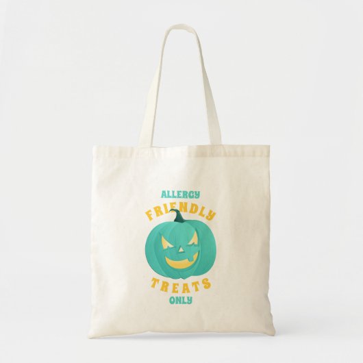 Blauwgroen pompoenallergie-vriendelijke non-foodbe tote bag (Voorkant)