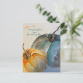 Blauwgroen pompoenBriefkaart Briefkaart (Staand voorkant)