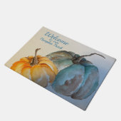 Blauwgroen pompoenklep deurmat (Schuin)