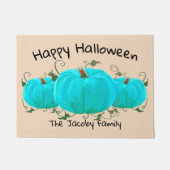 Blauwgroen pompoenproject deurmat (Voorkant)