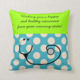 Blauwgroen pooldots voor verpleegsterse pensioneri kussen