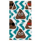 Blauwgroen Poop Emoji Pattern Klein Cadeauzakje (Achterkant)