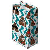 Blauwgroen Poop Emoji Pattern Klein Cadeauzakje (Voorkant Gekanteld)