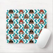 Blauwgroen Poop Emoji Pattern Muismat (Met muis)