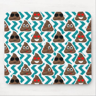 Blauwgroen Poop Emoji Pattern Muismat