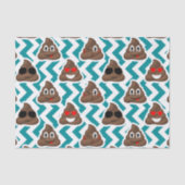 Blauwgroen Poop Emoji Pattern Tissuepapier (Voorkant)