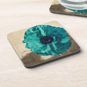 Blauwgroen Poppy Onderzetter set (Linkerzijde)