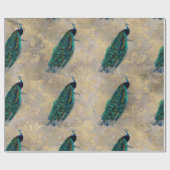 Blauwgroen portemonnees op goud cadeaupapier (Vlak)