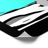 Blauwgroen Poster ART DECO LADY Black White (Hoek)