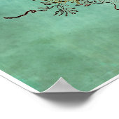 Blauwgroen Poster Stag Head (Hoek)