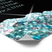 Blauwgroen poster van de faux-prijslijst voor glit (Hoek)