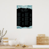 Blauwgroen poster van de faux-prijslijst voor glit (Keuken)