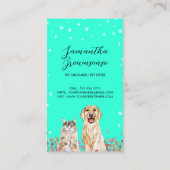 Blauwgroen poten Waterverf honden katten dichter Visitekaartje (Achterkant)