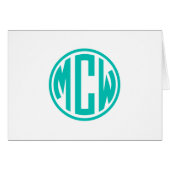 Blauwgroen Preppy Circle Monogram DIY BG (Voorkant Horizontaal)
