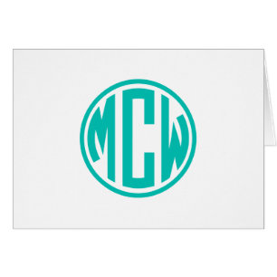 Blauwgroen Preppy Circle Monogram DIY BG