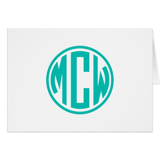 Blauwgroen Preppy Circle Monogram DIY BG (Voorkant Horizontaal)