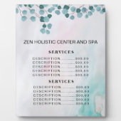 Blauwgroen prijsmenu Eucalyptus Spa Salon Services Fotoplaat (Voorkant)