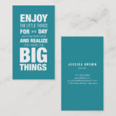 Blauwgroen prijsopgave inspirerend aangepast Visit Visitekaartje (Voorkant / Achterkant)