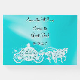 Blauwgroen Princess Coach & Horses Sweet 16 Gastenboek