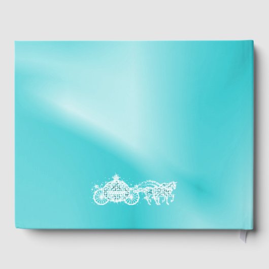 Blauwgroen Princess Coach & Horses Sweet 16 Gastenboek (Achterkant)