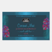 Blauwgroen productlabels Paars Red Hawaii Flowers  Rechthoekige Sticker (Voorkant)