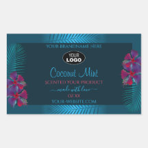 Blauwgroen productlabels Paars Red Hawaii Flowers 