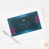 Blauwgroen productlabels Paars Red Hawaii Flowers  Rechthoekige Sticker (Envelop)