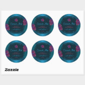Blauwgroen productlabels Paarse Red Hawaiian Flowe Ronde Sticker (Vel)