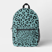 Blauwgroen proefdruk bedrukte rugzak (Voorkant)