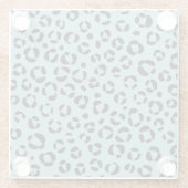 Blauwgroen proefdruk glazen onderzetter (Achterkant)