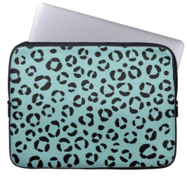 Blauwgroen proefdruk laptop sleeve