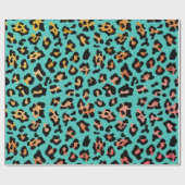 Blauwgroen proefdruk op leopard cadeaupapier (Vlak)
