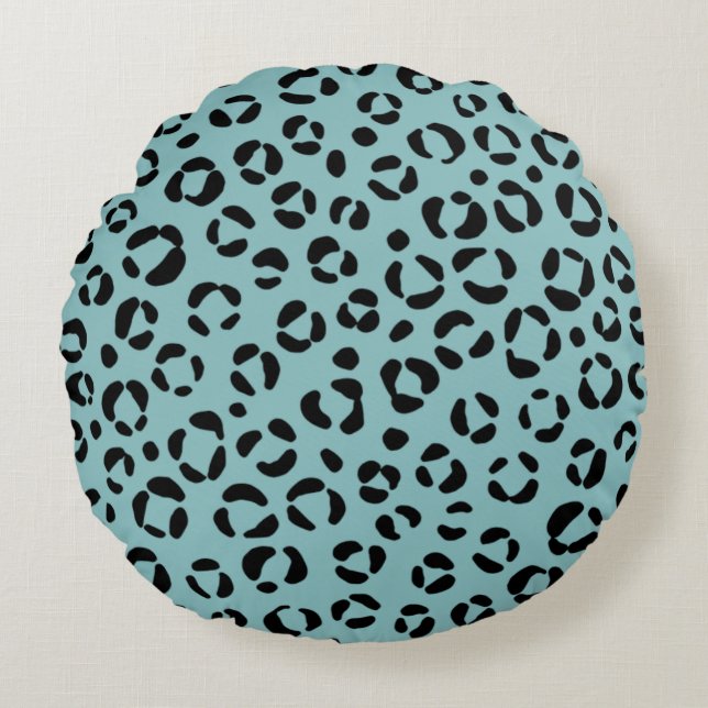 Blauwgroen proefdruk rond kussen (Voorkant)