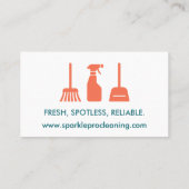 Blauwgroen professionele schoonmaakdiensten visitekaartje (Achterkant)