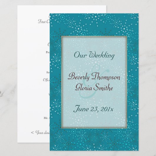 Blauwgroen programma Galaxy WEDDING (Voorkant / Achterkant)