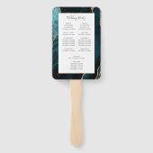 Blauwgroen programma voor goudweddenschappen handwaaier (Achterkant)