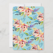 Blauwgroen Prosecco en Petals Bridal Shower Invita Kaart (Achterkant)