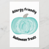 Blauwgroen Pumpkin Halloween Sign Allergy Friendly Flyer (Voorkant)