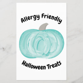 Blauwgroen Pumpkin Halloween Sign Allergy Friendly Flyer