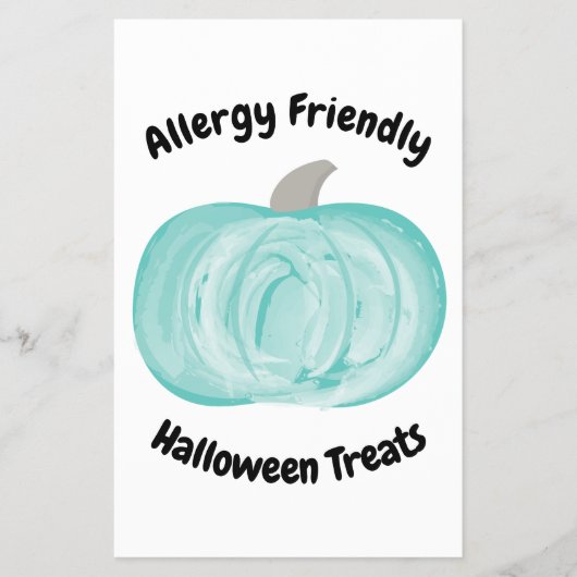 Blauwgroen Pumpkin Halloween Sign Allergy Friendly Flyer (Voorkant)