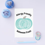 Blauwgroen Pumpkin Halloween Sign Allergy Friendly Flyer (Enkel)