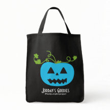 Blauwgroen Pumpkin-projectTrick or treat