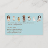 Blauwgroen Punch Dog Walker Loyalty Discount Paw Visitekaartje (Achterkant)