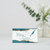 Blauwgroen QR-code voor mobiele notaris- en lening Visitekaartje (Staand voorkant)