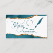 Blauwgroen QR-code voor mobiele notaris- en lening Visitekaartje (Voorkant)