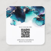 *~* BLAUWGROEN QR CODE Yummy Gold Bold AP29 Vierkante Visitekaartje (Voorkant)