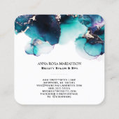 *~* BLAUWGROEN QR CODE Yummy Gold Bold AP29 Vierkante Visitekaartje (Achterkant)